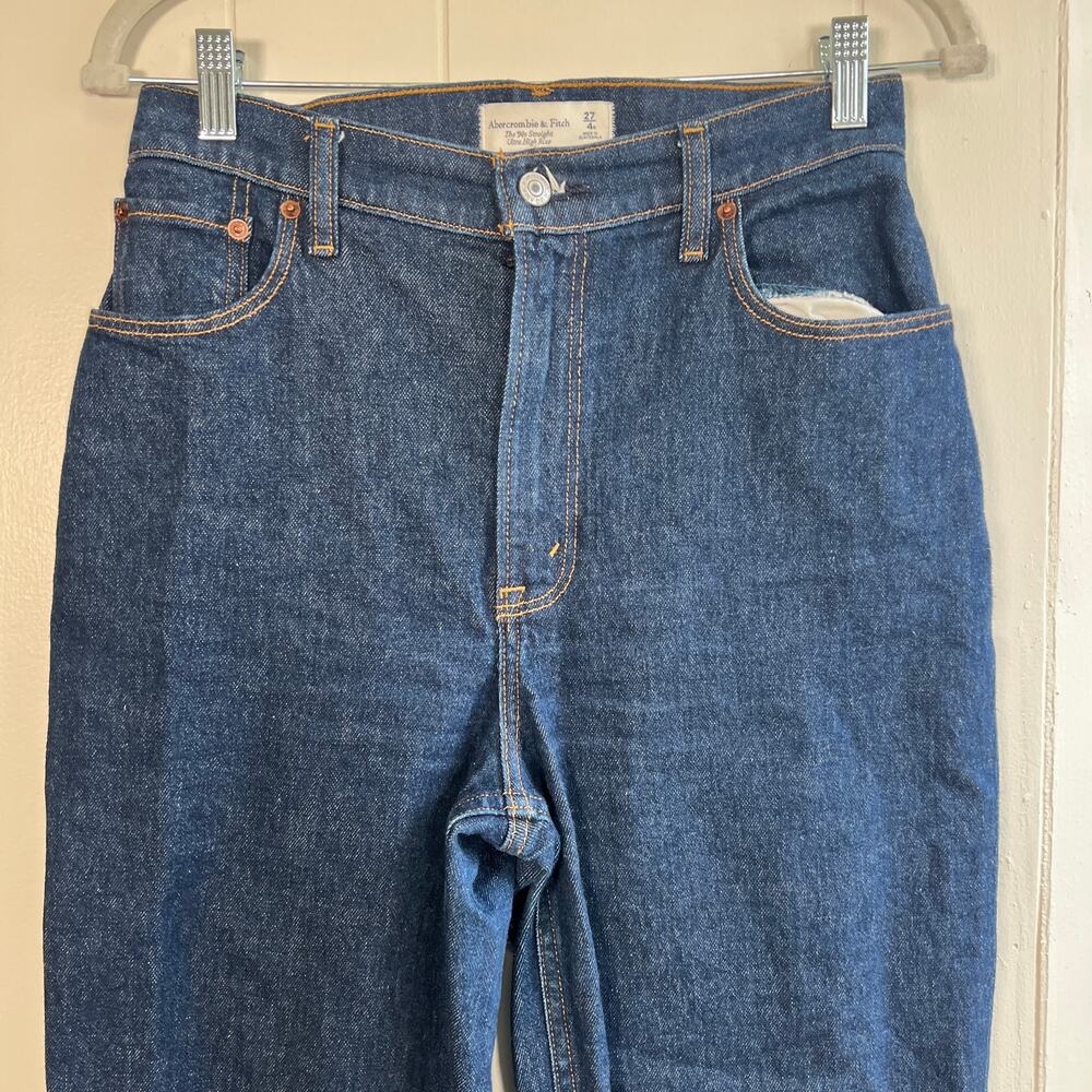 Abercrombie & Fitch Curve Love Ultra High Rise The 90s Straight Jean sz 27 - Picture 3 of 11